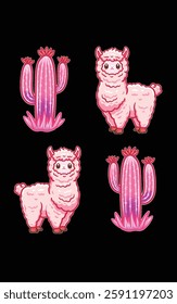 pink alpaca illustration good for product 