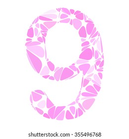 Pink Alphabet Cell Number Style