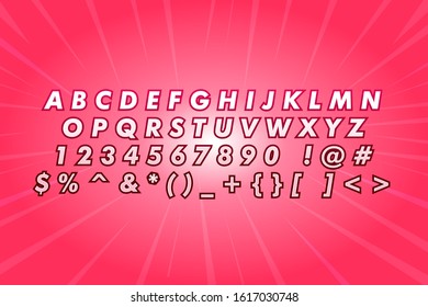 Pink Alphabet font effect isolated pink background