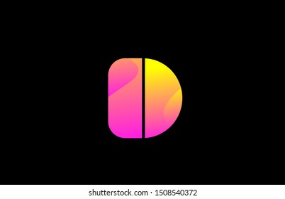 pink alphabet letter D for company logo icon design. Suitable for a brand or business as logotype