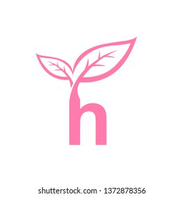 Pink Alphabet Letter H Logo