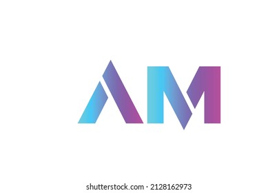 AM pink alphabet letter logo icon design. Creative letter combination for company or business