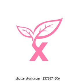 Pink Alphabet Letter X Logo