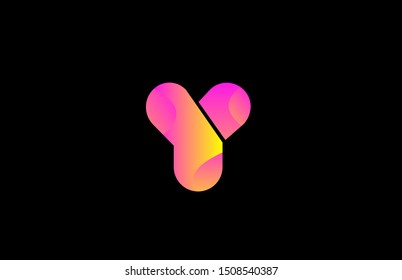 pink alphabet letter Y for company logo icon design. Suitable for a brand or business as logotype