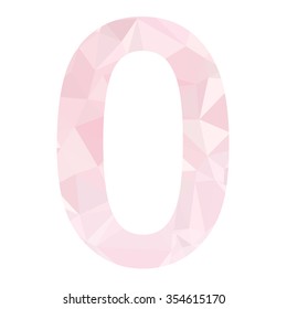 Pink Alphabet Number Vector Polygon Style