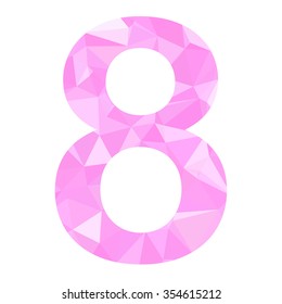 Pink Alphabet Number Vector Polygon Style