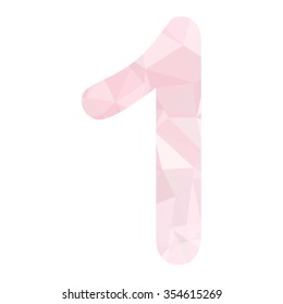 Pink Alphabet Number Vector Polygon Style
