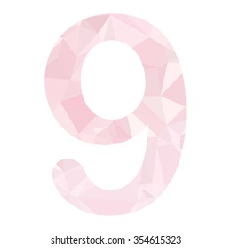 Pink Alphabet Number Vector Polygon Style