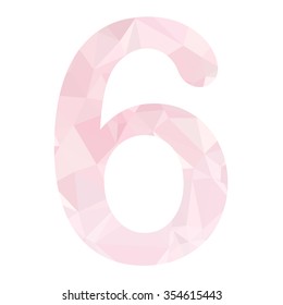 Pink Alphabet Number Vector Polygon Style