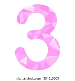 Pink Alphabet Number Vector Polygon Style