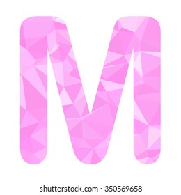 Pink Alphabet Polygon Style, Creative Design Templates