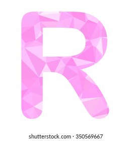 Pink Alphabet Polygon Style, Creative Design Templates