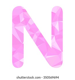 Pink Alphabet Polygon Style, Creative Design Templates
