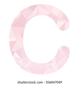 Pink Alphabet Polygon Style, Creative Design Templates