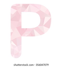 Pink Alphabet Polygon Style, Creative Design Templates