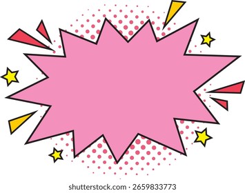Pink American comic book speech bubble illustration