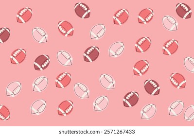 Pink american football bannes template vector illustration