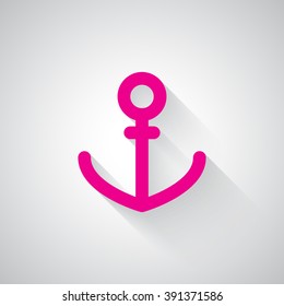 Pink Anchor web icon on light grey background