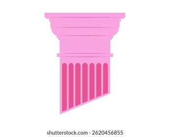 A pink ancient Greek column, 2000s icon, element, sticker. Aesthetic y2k classical architecture, cultural heritage.