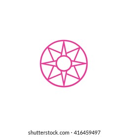 Pink ancient symbol icon Star of Ishtar vector illustration