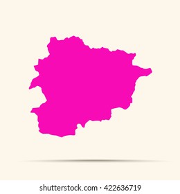 pink Andorra Map Illustration