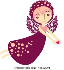 Pink angel flies