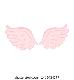 Pink Angel Wings Icon Vector Illustration