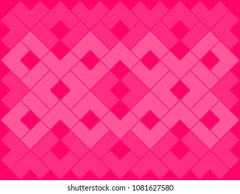 Pink angle brackets or chevron arrows repeating pattern background vector. Abstract geometric designs and shapes.