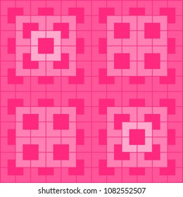 Pink angle brackets or chevron arrows repeating pattern background vector. Abstract geometric designs and shapes.