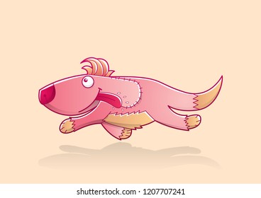 A pink animal, can be a dog, a horse or any other animal, depends on your imagination.