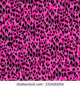 Pink animal skin. Prints, Leopard, Tiger, Panther. Safari africa seamless pattern, vector design for fashion, fabric and all prints on yellow background