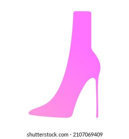 Icono de botas de tobillo rosado, ilustración vectorial, eps 10