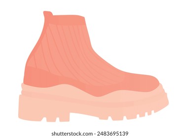 Pink ankle shoe. vector illustration