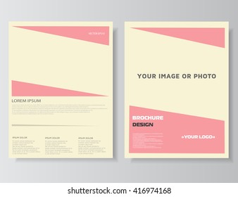 Pink Annual report. Brochure leaflet. Magazine cover. Cover book. Brochure layout, flyer template. Leaflet design.  Vector illustration, eps 10