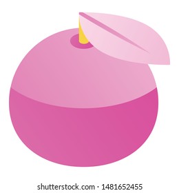Pink apple icon. Isometric of pink apple vector icon for web design isolated on white background