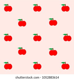 Pink apple on pink background. Vector wall paper