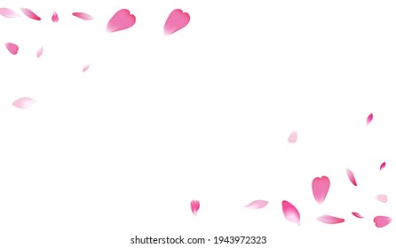 Pink Apple Petal Vector White Background. White Soft Flower Petal Template. Lotus Petal Blossom Product. 3d Rose Petal Poster.