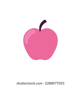 Pink apple vector, icon on a white background