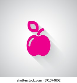 Pink Apple web icon on light grey background