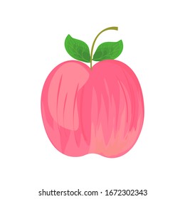 pink apple with white background. illustration vector
