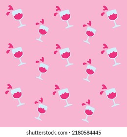Pink applied background in wine glass