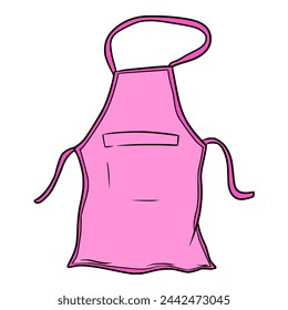 pink apron illustration vector isolated