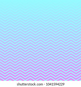 Pink Aqua Ombre Chevron Vector Pattern. Gradient Fade Texture. Magical Neon Colored Background. Zigzag Stripes Blending into Solid Color. Horizontally Seamless Pattern Tile Swatch Included.