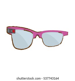 pink ar smart glasses device virtual vector illustration eps 10