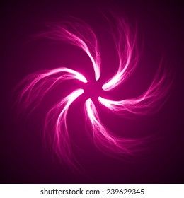 pink arc formed comets abstract. (six comet.turbulenced tails version)