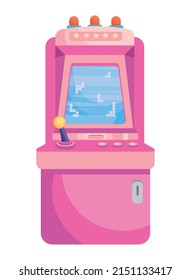 pink arcade machine over white