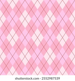 pink argyle pattern. Argyle vector pattern. Argyle pattern. Seamless geometric pattern for clothing, wrapping paper, backdrop, background, gift