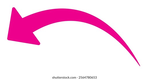 Pink arrow icon on white background. flat style. arrow icon for your web site design, logo, app, UI. arrow indicated the direction symbol. curved arrow sign