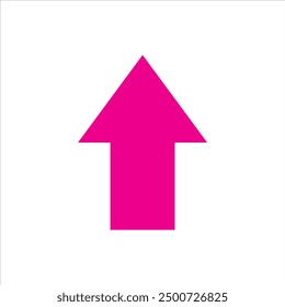 Pink up arrow icon silhouette vector illustration design on white background.