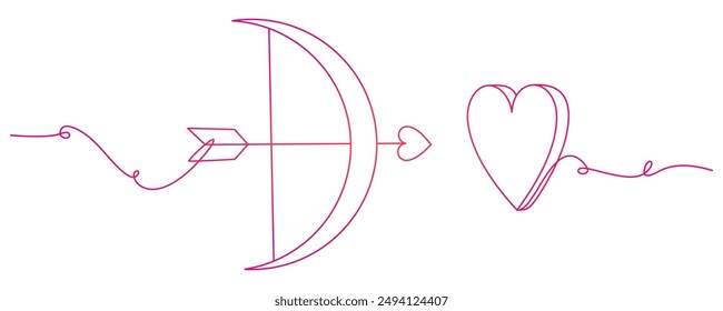 pink arrow and love vector design